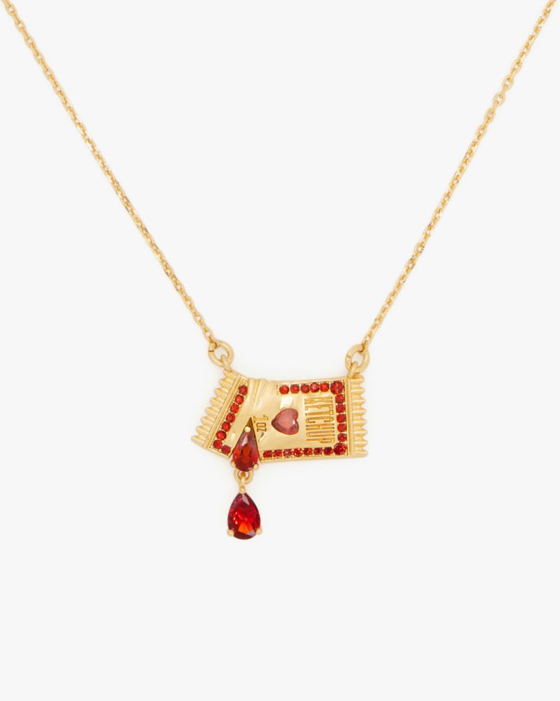 Kate Spade,What A Snack Pendant,Single Strand,Gem Embellishment,Food Embellishment,Novelty Embellishment,Pave Embellishmen...,Red