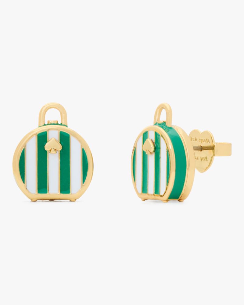 Kate Spade,アウェイ ウィー ゴー スーツケース ピアス,グリーンマルチ