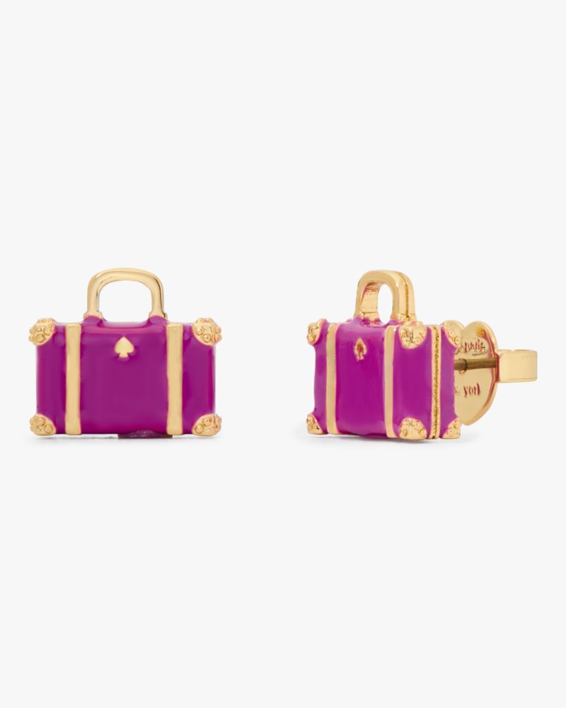 Kate Spade,Away We Go Suitecase Studs,Studs,3D Embellishment,Logo,Novelty Embellishment,Gold Metal,Day Party,