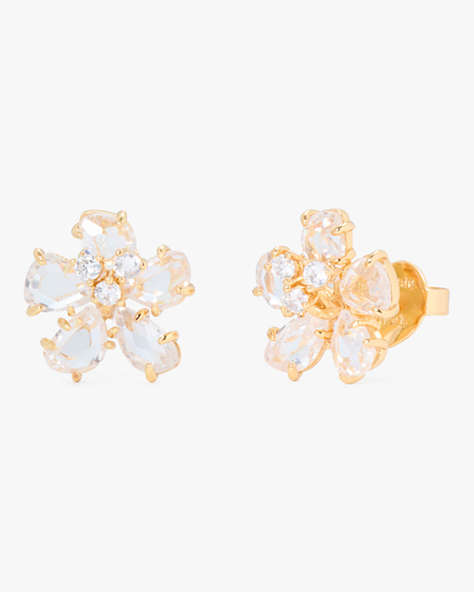 Kate Spade,Paradise Flower Studs,Clear/Gold