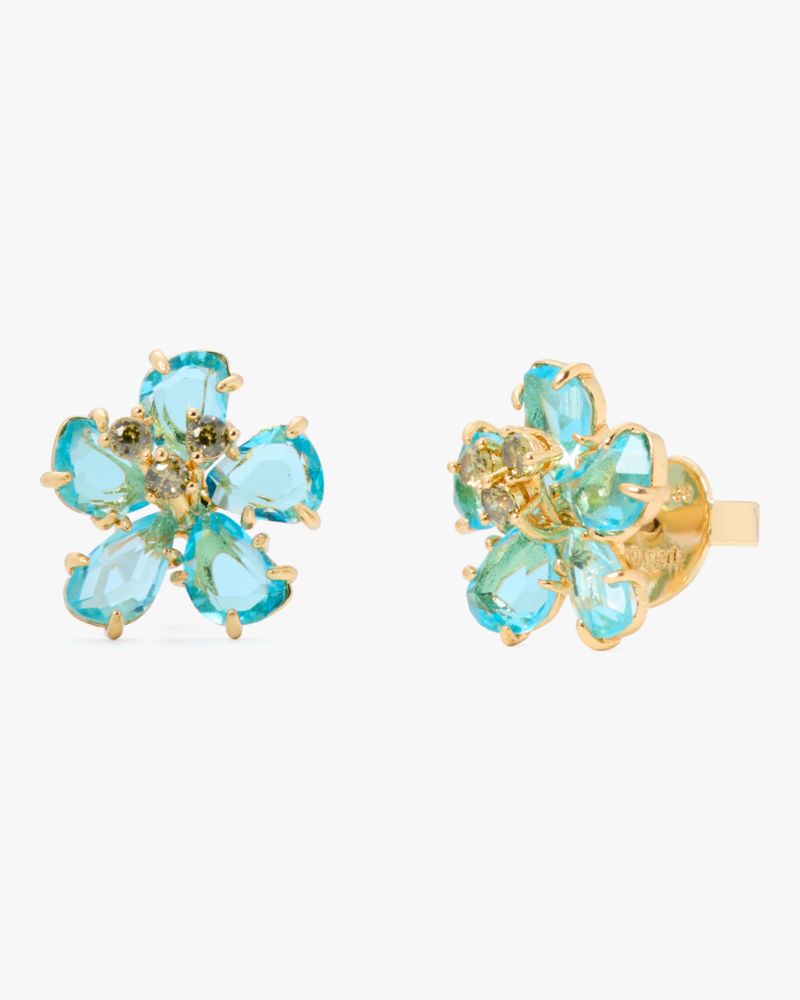 Kate Spade,Paradise Flower Studs,Blue Gold