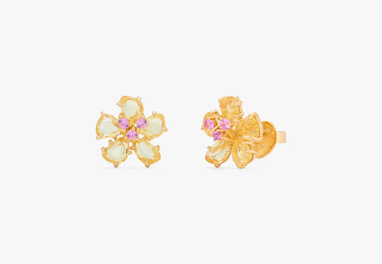 Kate Spade,Paradise Flower Studs,Yellow Gold image number 0