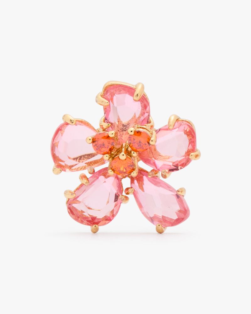 Kate Spade,Paradise Flower Studs,Studs,Floral Embellishment,Rhinestones,Gold Metal,Cocktail,