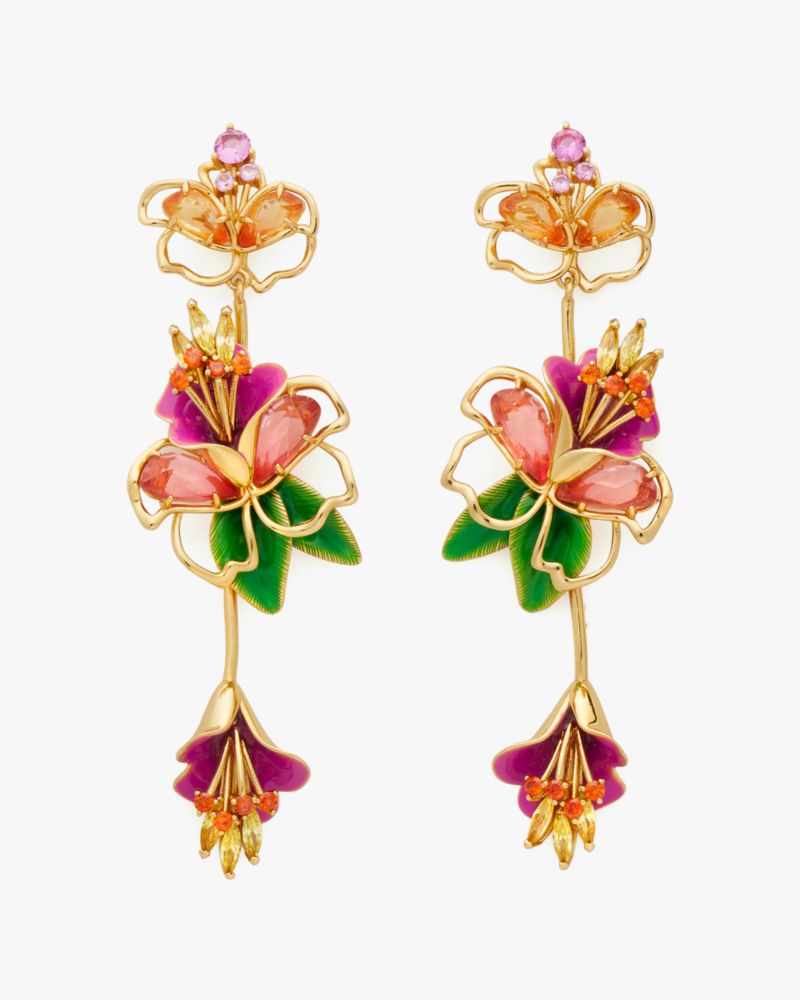Kate Spade,Paradise Floral Linear Earrings,Multi