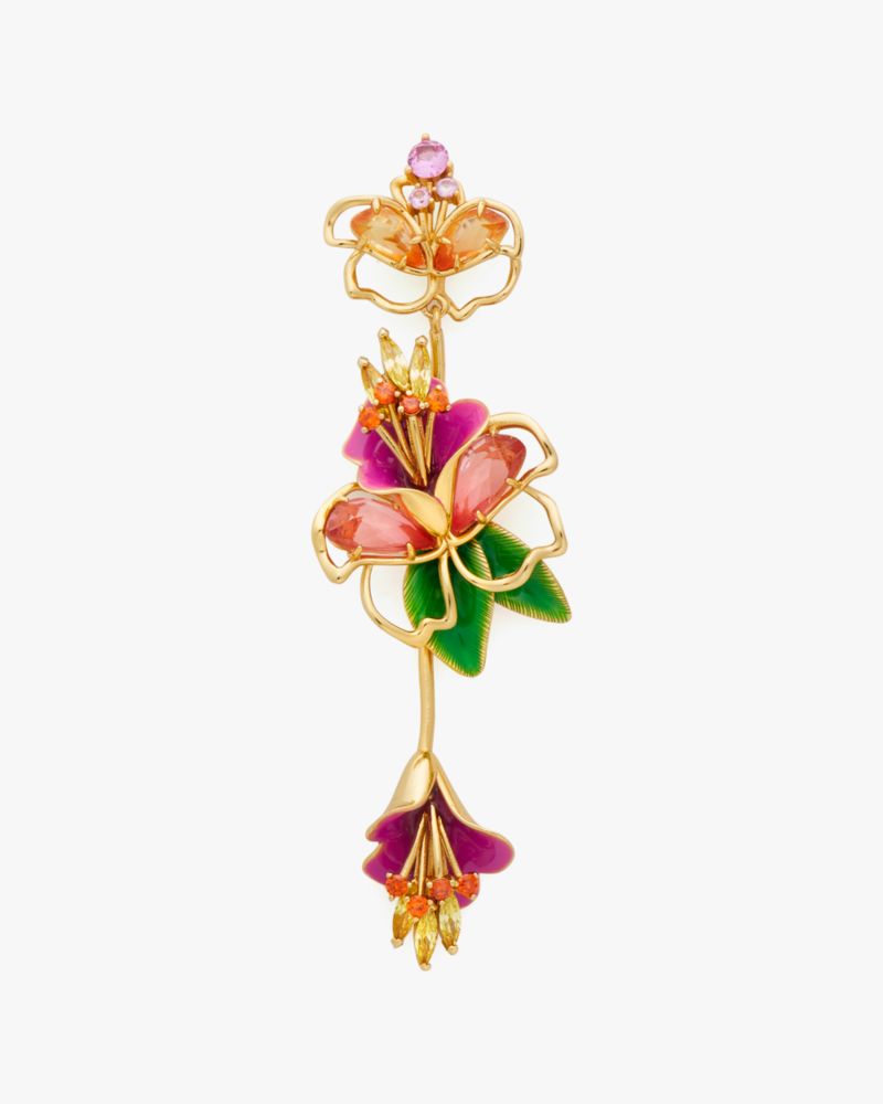 Kate Spade,Paradise Floral Linear Earrings,Dangle Earring,Rhinestones,Day Party,