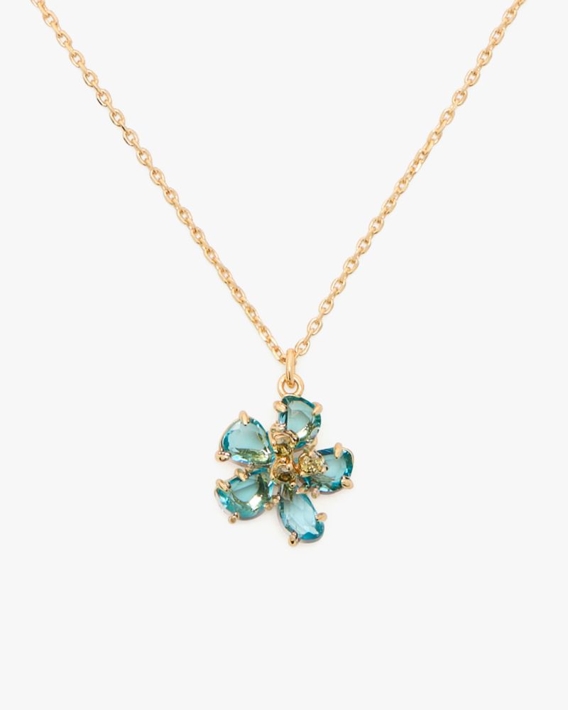 Kate Spade,Paradise Flower Mini Pendant,Blue Gold