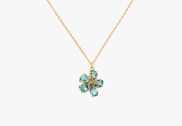 Kate Spade,Paradise Flower Mini Pendant,Blue Gold image number 0