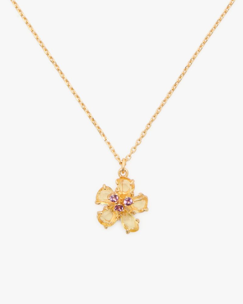 Kate Spade,Paradise Flower Mini Pendant,Yellow Gold