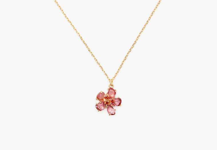 Kate Spade,Paradise Flower Mini Pendant,Pink/Gold