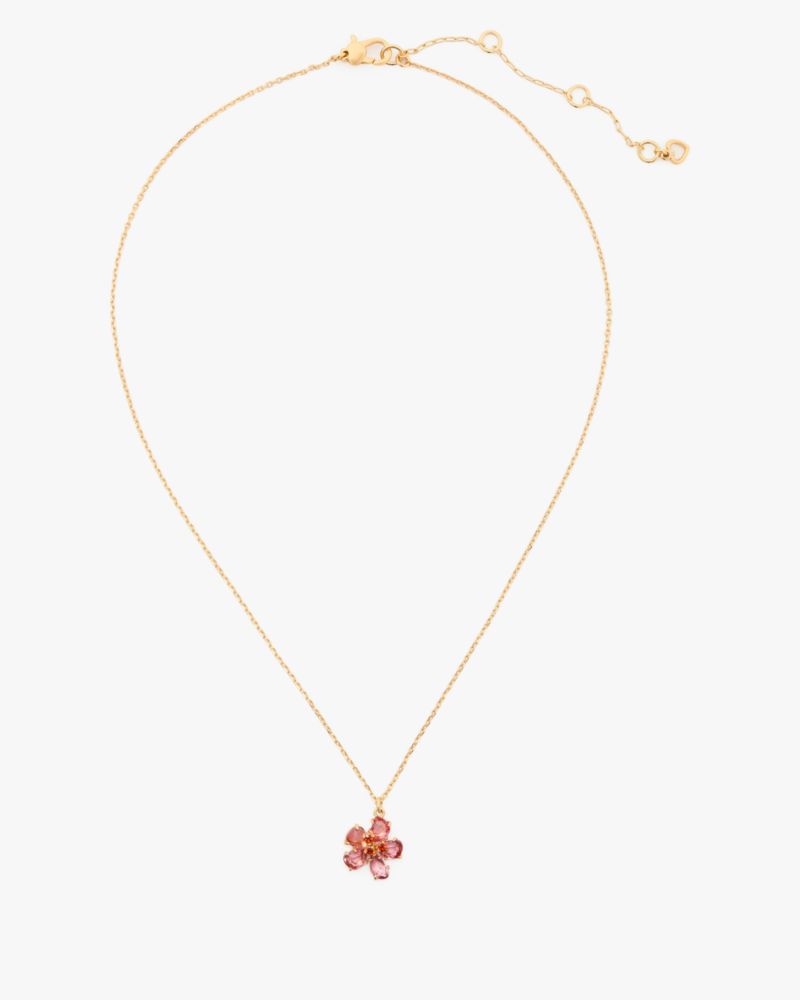 Kate Spade,Paradise Flower Mini Pendant,Single Strand,Gem Embellishment,Floral Embellishment,Day Party,