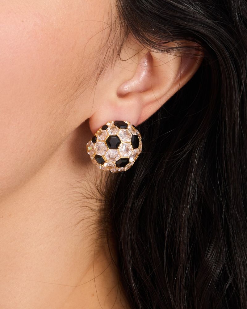 Kate Spade,On the Ball Statement Earrings,Black Multi