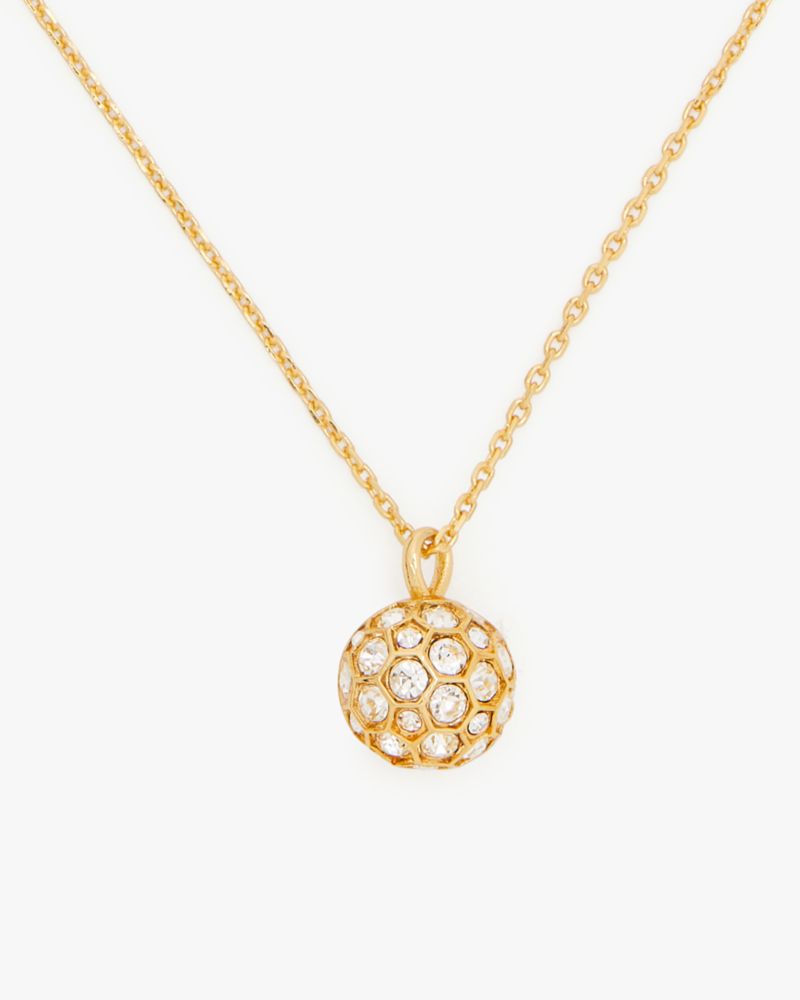 Kate Spade,On the Ball Mini Pendant,Clear/Gold