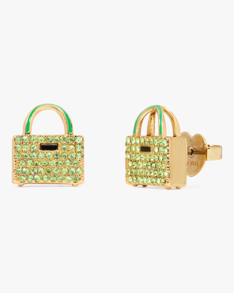 Kate Spade,Sweet Treasures Studs,Studs,3D Embellishment,Novelty Embellishment,Pave Embellishment,Rhinestones,Gold Metal,Da...,