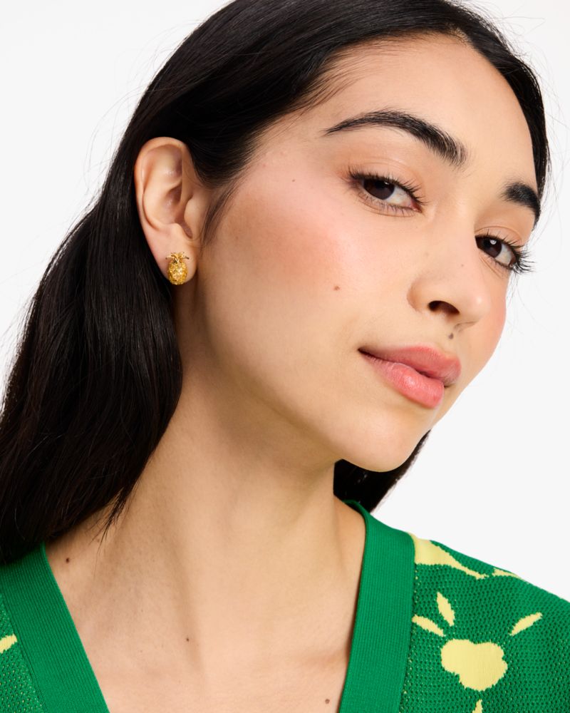 Kate Spade,Sweet Treasures Studs,Yellow Gold