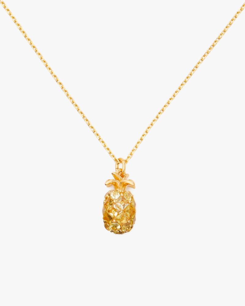 Kate Spade,Sweet Treasures Mini Pendant,Single Strand,3D Embellishment,Novelty Embellishment,Gem Embellishment,Yellow Gold...,Gold,Metallic