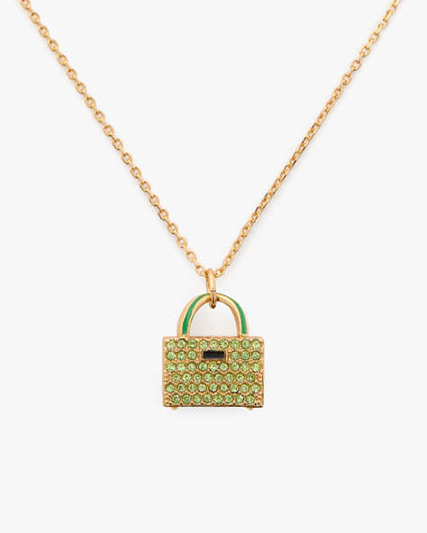 Kate Spade,Sweet Treasures Mini Pendant,Green/Gold