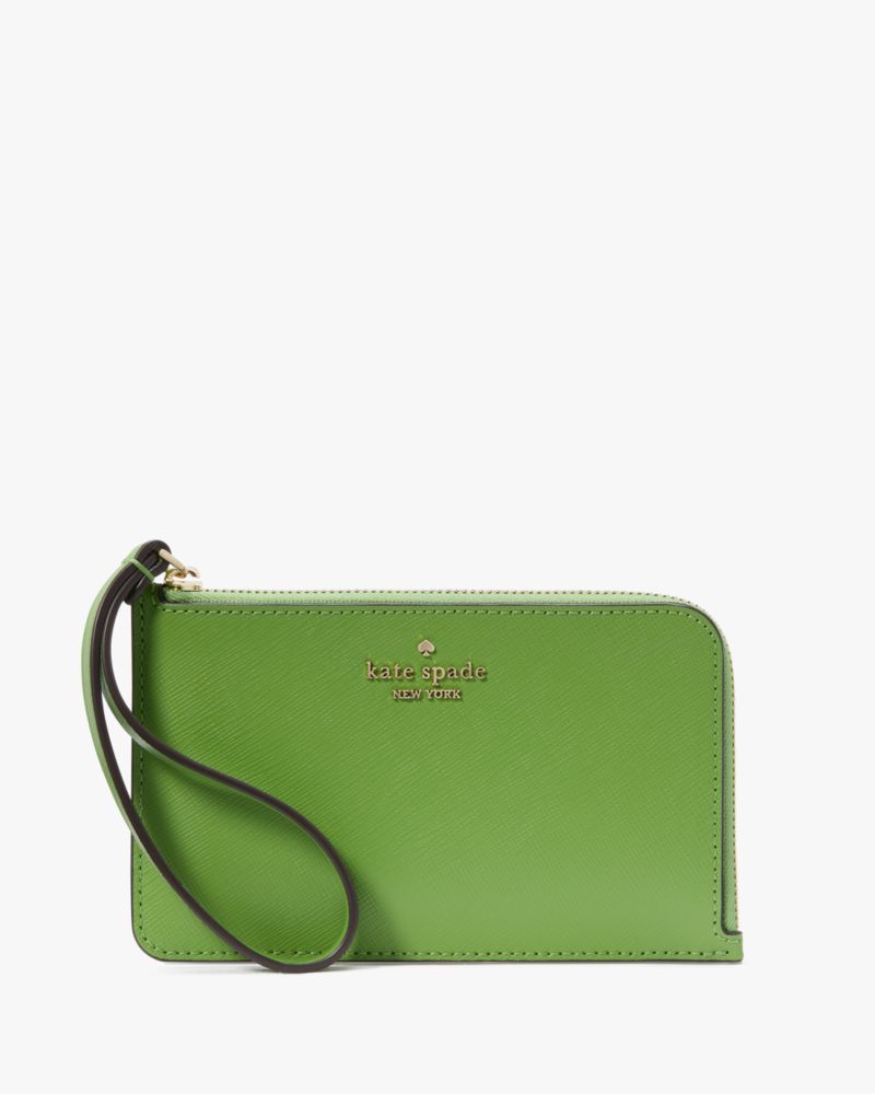 Kate Spade,Lucy Small L-Zip Wristlet,Turtle Green
