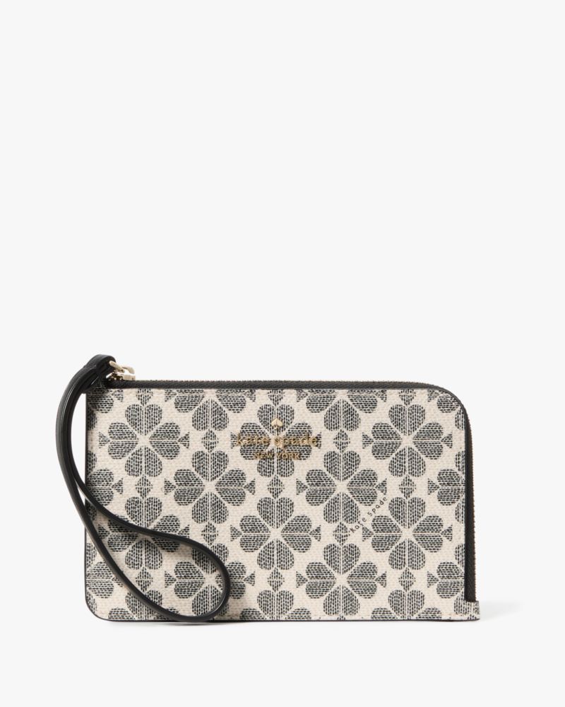 Kate Spade,ルーシー スペード フラワー スモール L-ジップ リスレット,財布小物,ブラックマルチ