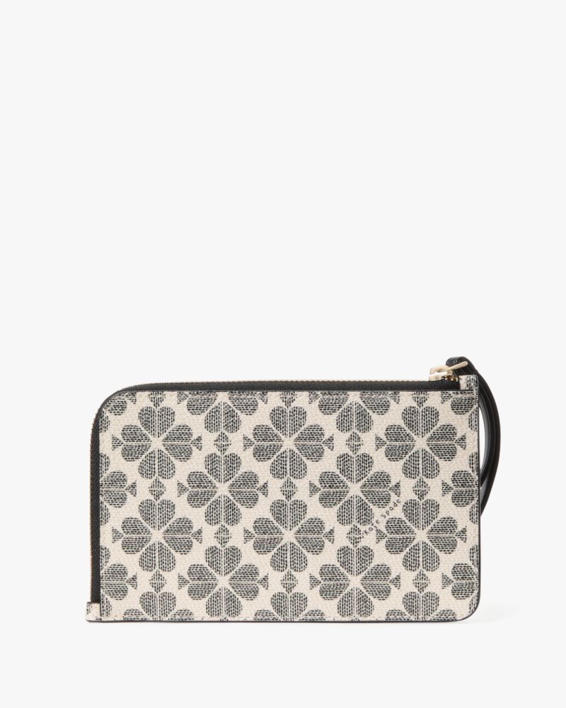 Kate Spade,ルーシー スペード フラワー スモール L-ジップ リスレット,財布小物,ブラックマルチ