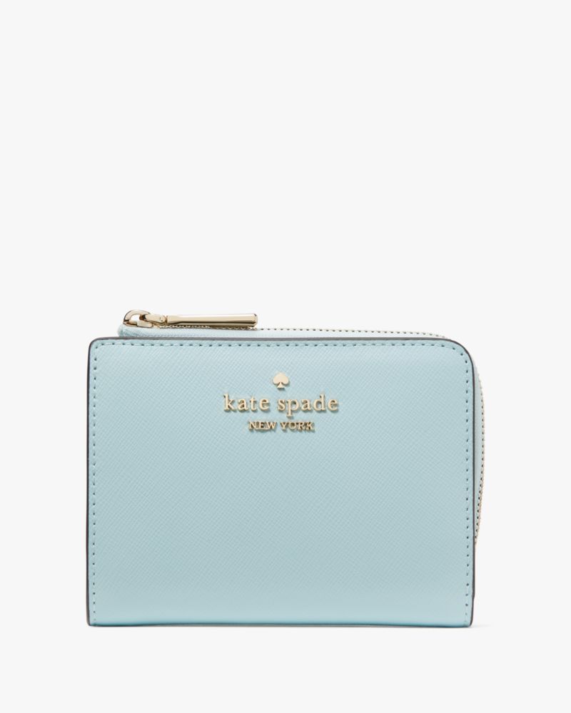 Kate Spade,Madison Small L Zip Wallet,Blue Glow
