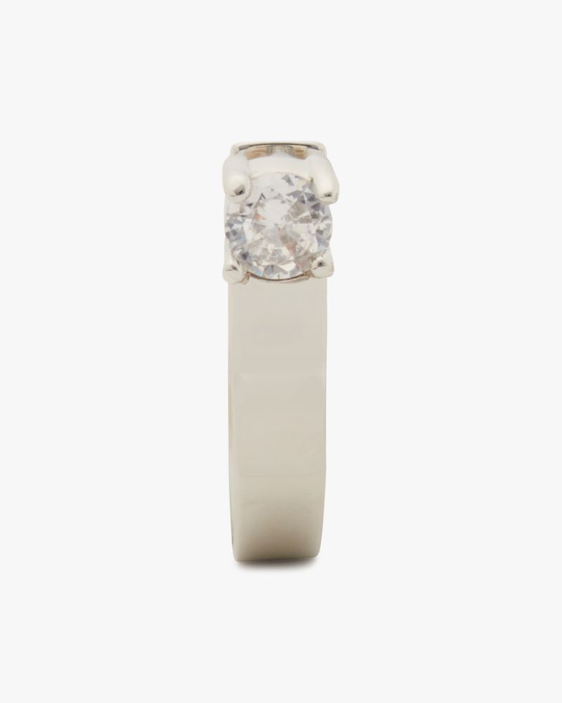 Kate Spade,Precious Delights Huggies,Huggies,Metal Material,Cubic Zirconia,Gem Embellishment,Silver Plated,Work,Clear
