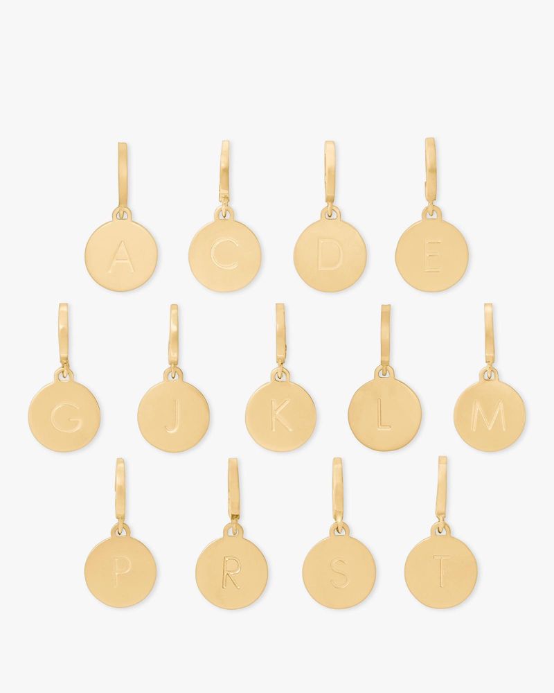 Kate Spade,Initial Mini Charm,Metal Material,Disc,Gold Plated,Gold Metal,Casual,