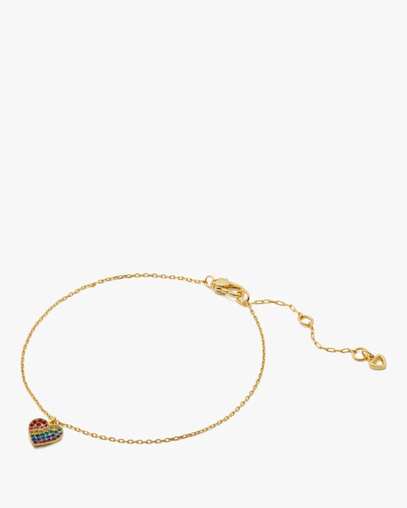 Kate Spade,Rainbow Joy Heart Anklet,Multi