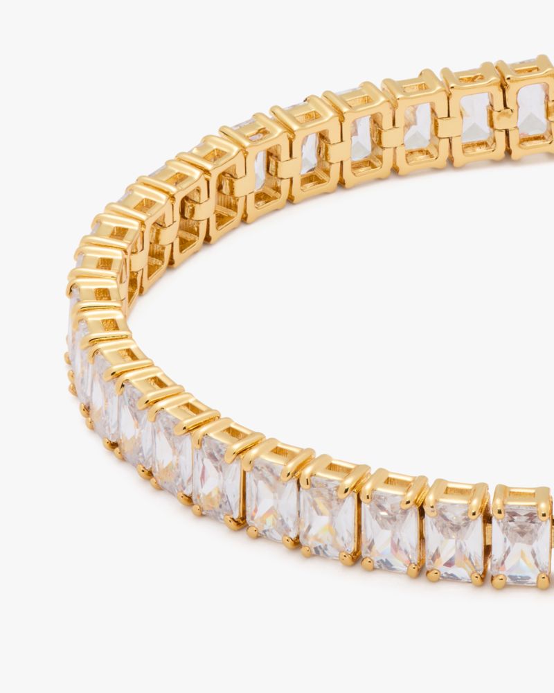 Kate Spade,Rainbow Joy Baguette Tennis Bracelet,Crystal,Gem Embellishment,Set,Gold Metal,Formal,Clear