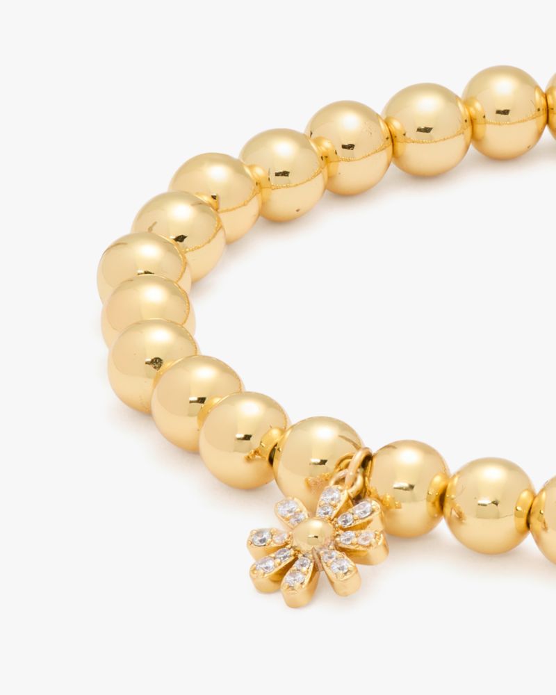 Kate Spade,Rainbow Joy Flower Charm Stretch Bracelet,Ball Embellishment,Rhinestones,Floral Embellishment,Bead Embellishmen...,