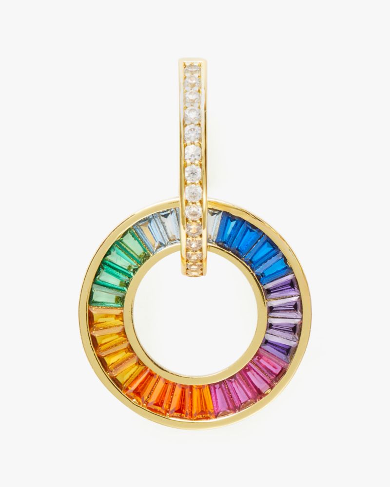 Kate Spade,Rainbow Joy Drop Huggies,Huggies,Dangle Earring,Rhinestones,Gold Metal,Cocktail,