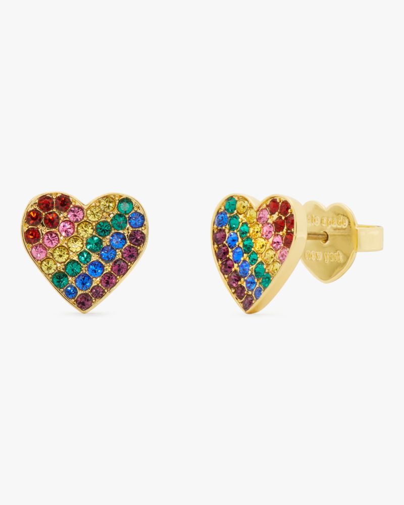 Kate Spade,Rainbow Joy Heart Studs,Multi