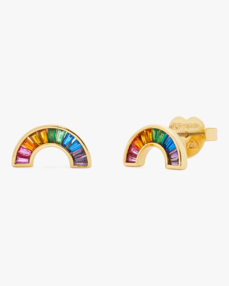 Kate Spade,Rainbow Joy Studs,Studs,Crystal,Gem Embellishment,Novelty Embellishment,Gold Metal,Day Party,