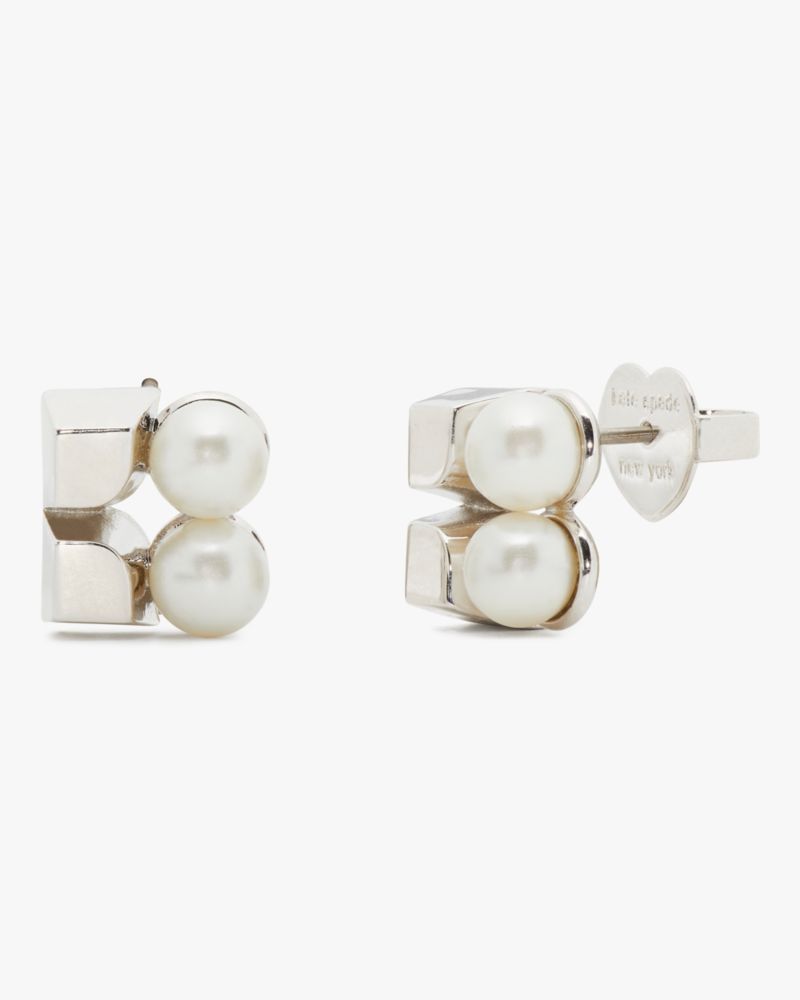 Kate Spade,Noel Studs,Cream/Silver.