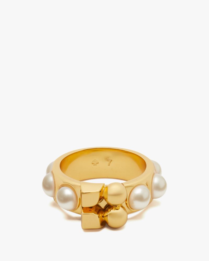 Kate Spade,Noel Chunky Ring,Cream/Gold