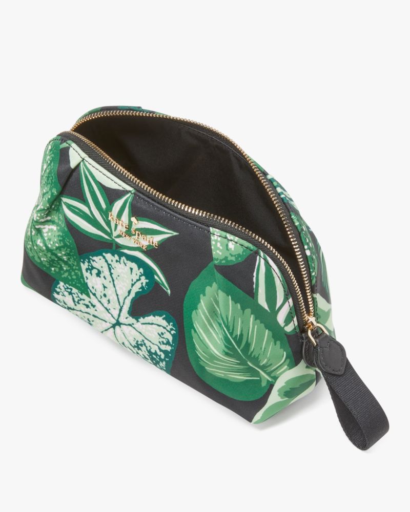 Kate Spade,Chelsea Fern Foliage Cosmetic Bag,Green Multi