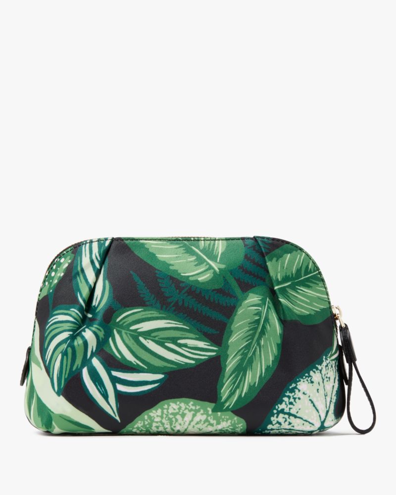 Kate Spade,Chelsea Fern Foliage Cosmetic Bag,Green Multi