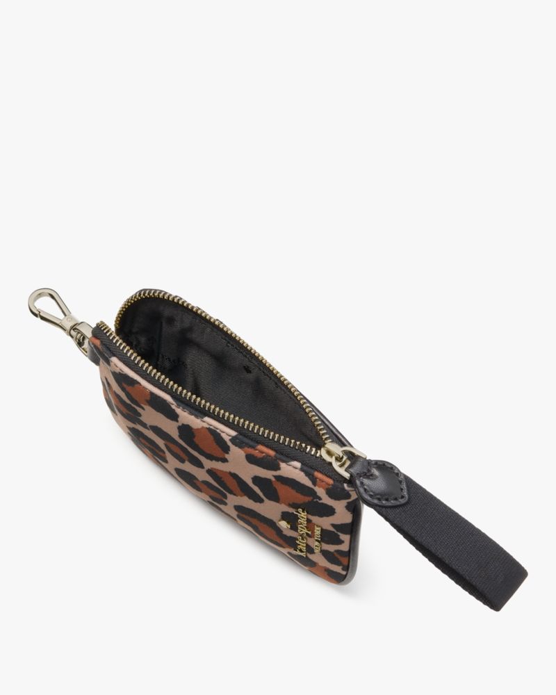 Kate Spade,Chelsea Leopard Card Case Lanyard,Brown Multi