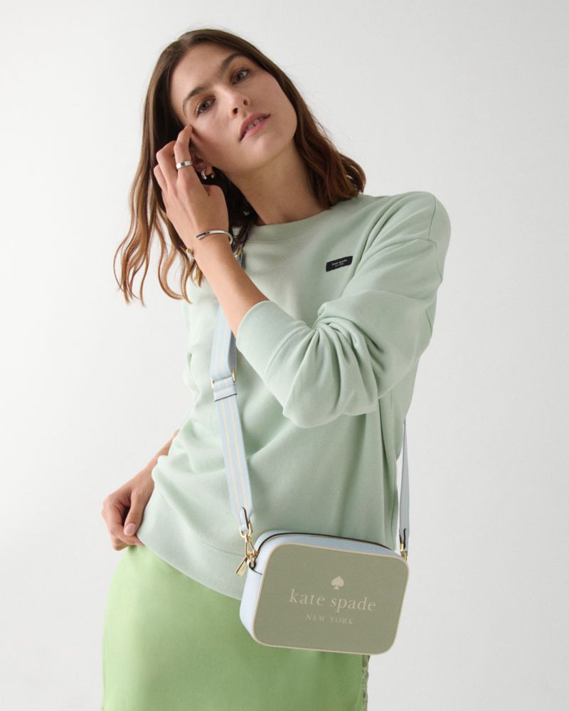 Kate Spade,Oh Snap Camera Bag,Camera Bag,Stripe,Color Block,Casual,Gray