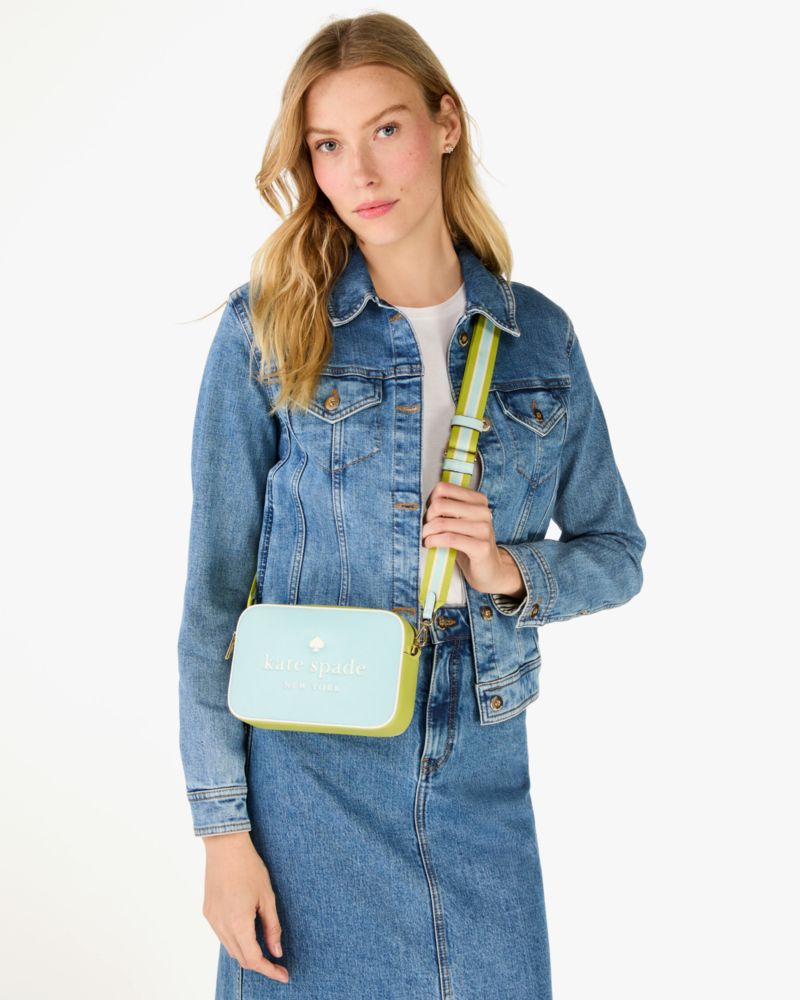 Kate Spade,Oh Snap Camera Bag,Camera Bag,Stripe,Color Block,Casual,Blue