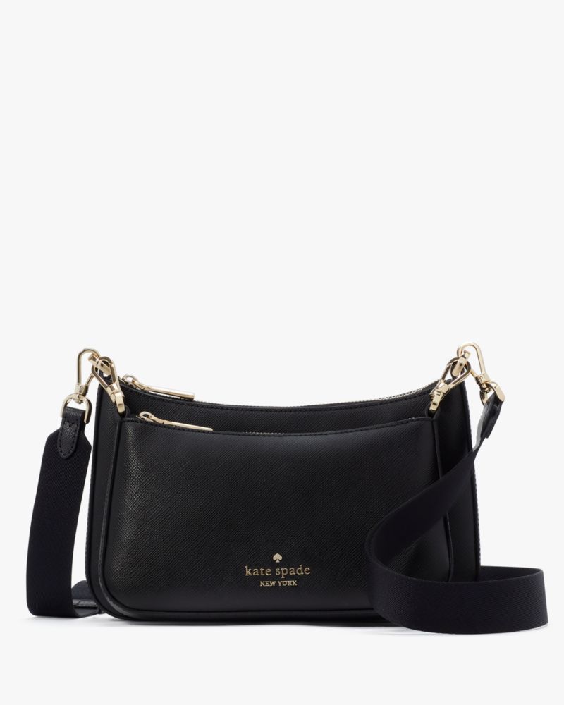 Black Duet Saffiano Leather Small Crossbody