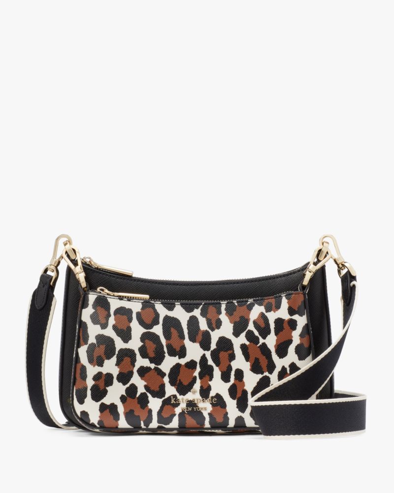 Kate Spade,Duet Leopard Crossbody,Cream Multi