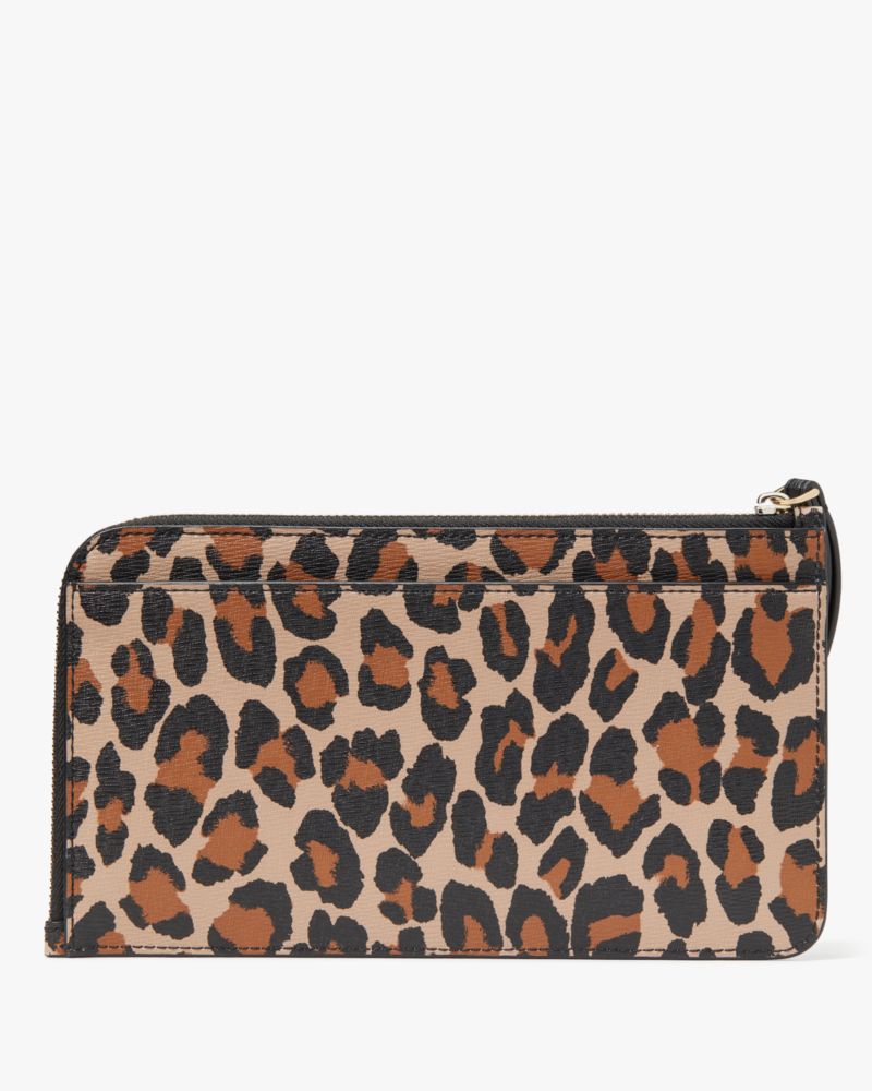 Kate Spade,Lucy Leopard Medium L Zip Wristlet,