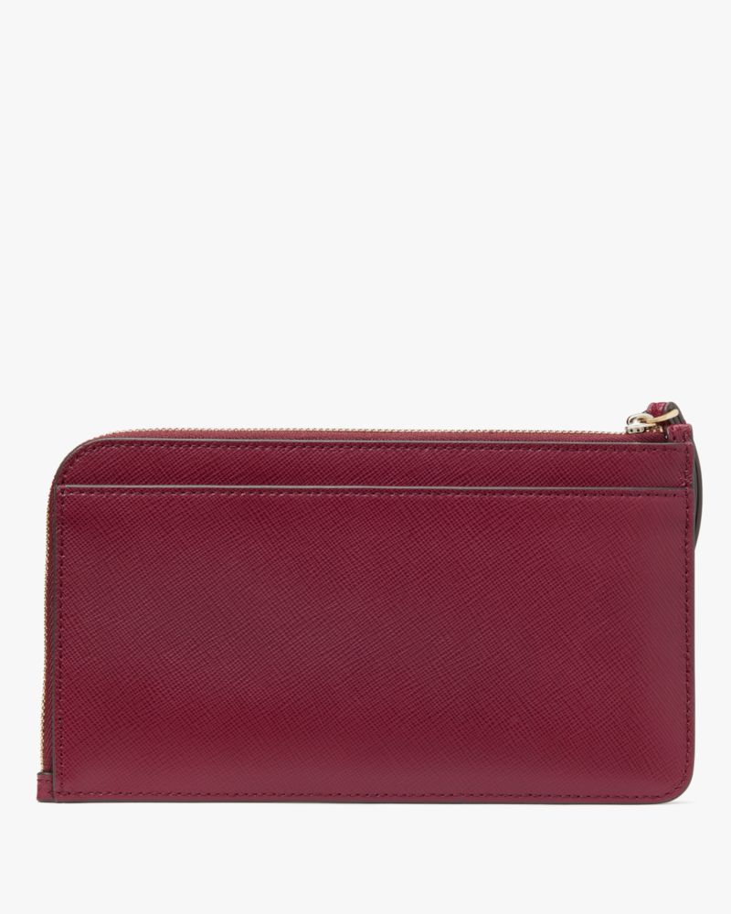 Kate Spade,Lucy Botanical Embroidered Medium L Zip Wristlet,Blackberry Preserves Multi