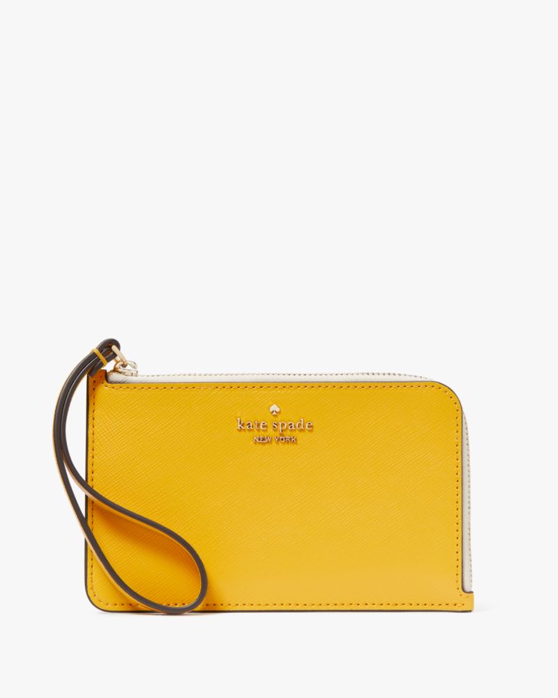 Kate Spade,Lucy Bicolor Small L Zip Wristlet,Daffodil Multi