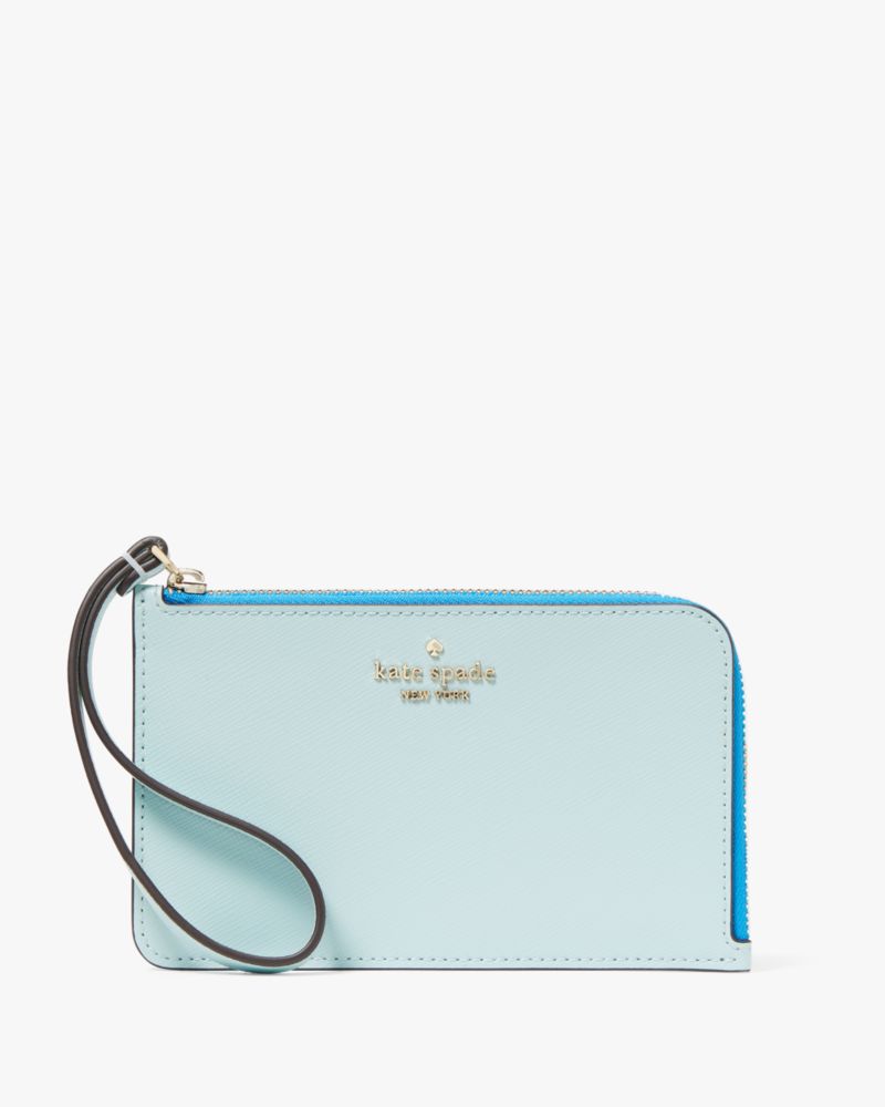 Kate Spade,Lucy Bicolor Small L Zip Wristlet,Blue Glow Multi