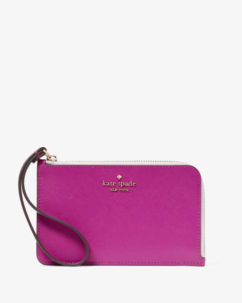 Kate Spade,Lucy Bicolor Small L Zip Wristlet,Baja Rose Multi