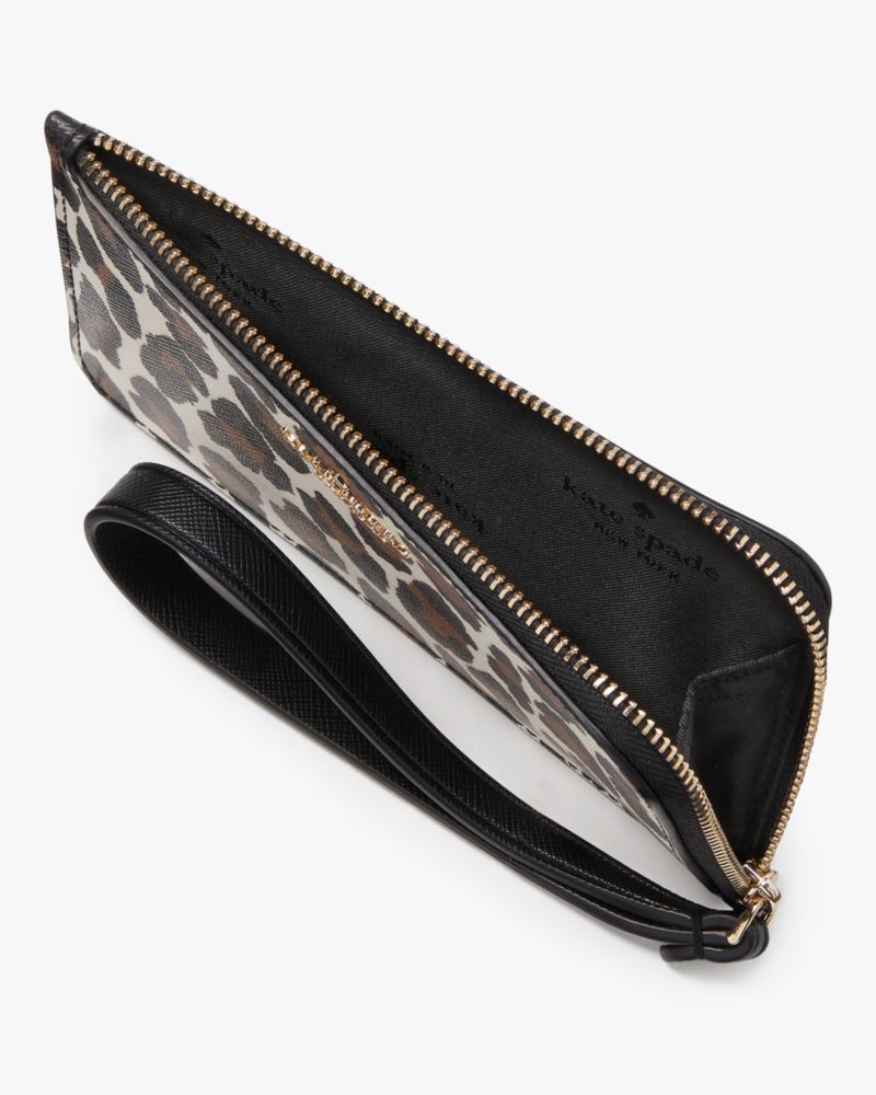 Lucy Leopard Small L Zip Wristlet | Kate Spade Outlet