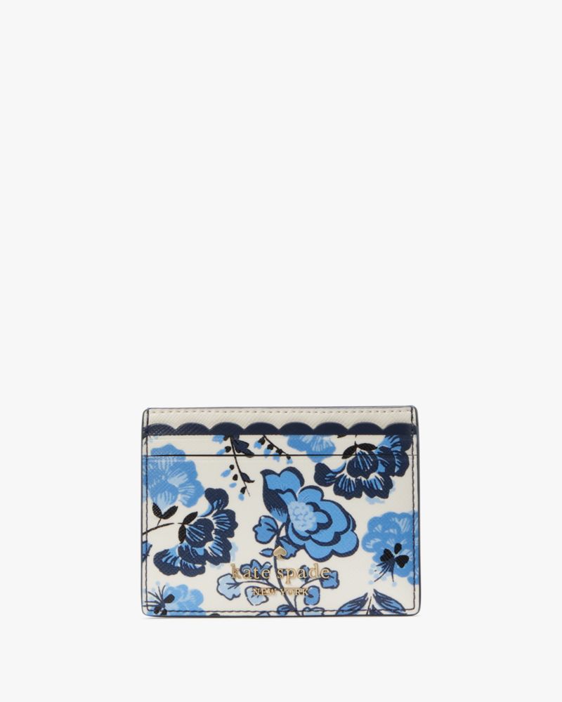 Kate Spade,Madison Vase Floral Small Slim Card Holder,Multi Color