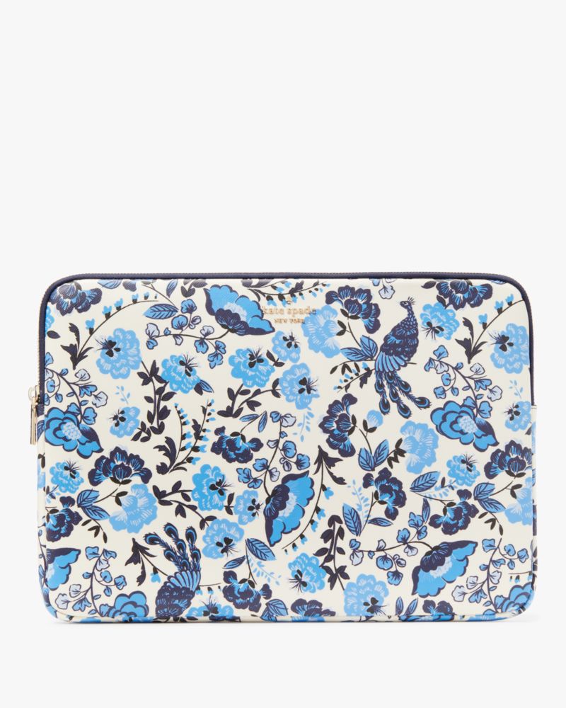 Kate Spade,Madison Peacock Floral Printed Universal Laptop Sleeve,Blue Multi