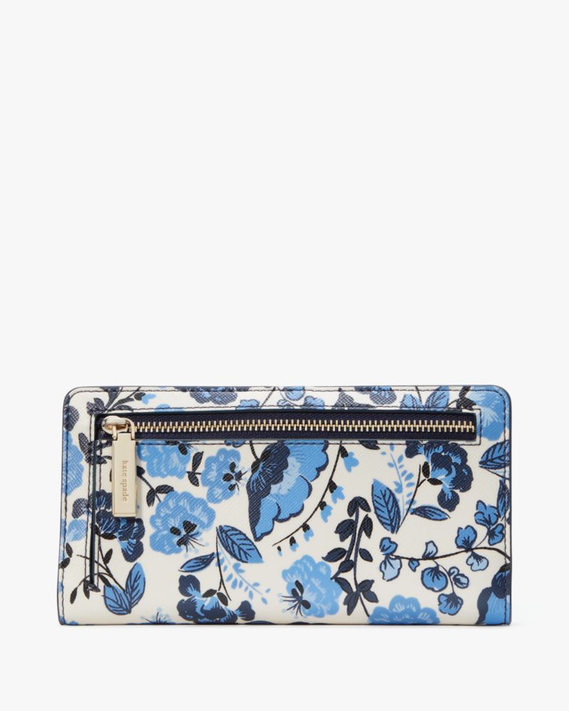 Kate Spade,Madison Vase Floral Large Slim Bifold Wallet,Multi Color